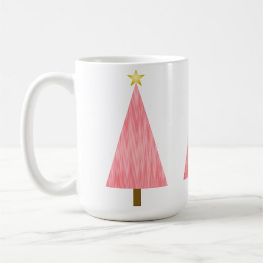Coral Pink Ombre Moderner Weihnachtsbaum Kaffeetasse (Links)