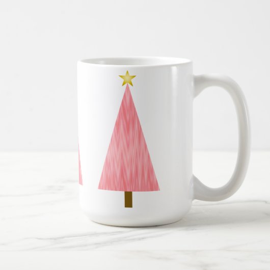 Coral Pink Ombre Moderner Weihnachtsbaum Kaffeetasse (Rechts)