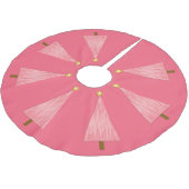 Coral Pink Ombre Moderner Weihnachtsbaum Polyester Weihnachtsbaumdecke (Schrägansicht)