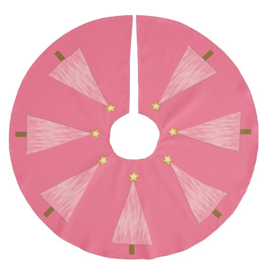 Coral Pink Ombre Moderner Weihnachtsbaum Polyester Weihnachtsbaumdecke (Vorderseite)