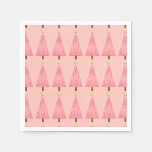 Coral Pink Ombre Moderner Weihnachtsbaum Serviette (Vorderseite)