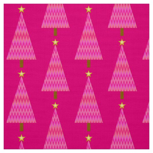 Coral Pink Ombre Moderner Weihnachtsbaum Stoff (Muster)