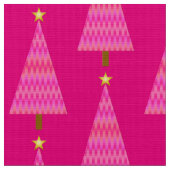 Coral Pink Ombre Moderner Weihnachtsbaum Stoff (Nahaufnahme)