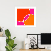 Coral Pink Orange Circles Poster (Heimbüro)