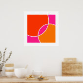 Coral Pink Orange Circles Poster (Küche)