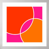 Coral Pink Orange Circles Poster (Vorne)