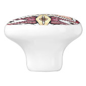 Coral Pink Peach Orange Mauve Taupe Kunst, Dichtun Keramikknauf (Seitenansicht)