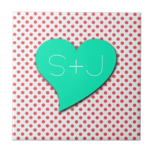 Coral Pink Polka Dots Monogram von Shirley Taylor Fliese