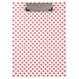 Coral Pink Polka Dots von Shirley Taylor Klemmbrett