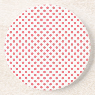 Coral Pink Polka Dots von Shirley Taylor Sandstein Untersetzer