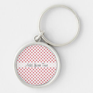 Coral Pink Polka Dots von Shirley Taylor Schlüsselanhänger