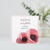 Coral Pink Poppies Einladung (Stehend Vorderseite)