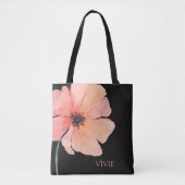 Coral Pink Poppy Custom Tote Bag Tasche (Vorderseite)