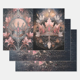Coral Pink Princess, Royal Fantasy Geschenkpapier Set