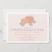 Coral Pink Pumpkin Friendsgiving Einladung (Vorderseite)