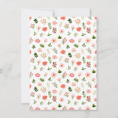 Coral Pink Red Roses Floral Birthday Party Dankeskarte (Rückseite)