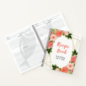 Coral Pink Red Roses Floral Recipe Book Notizblock (Innenseite)