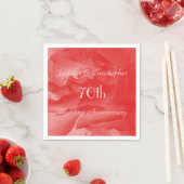 Coral Pink Rose 70th Wedding Annivers Paper Serviette (Beispiel)