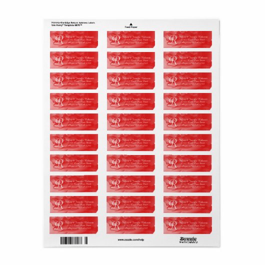 Coral Pink Rose Name and Address Monogram Elegant (Vorne)