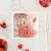 Coral Pink Rose Napkins Serviette (Beispiel)