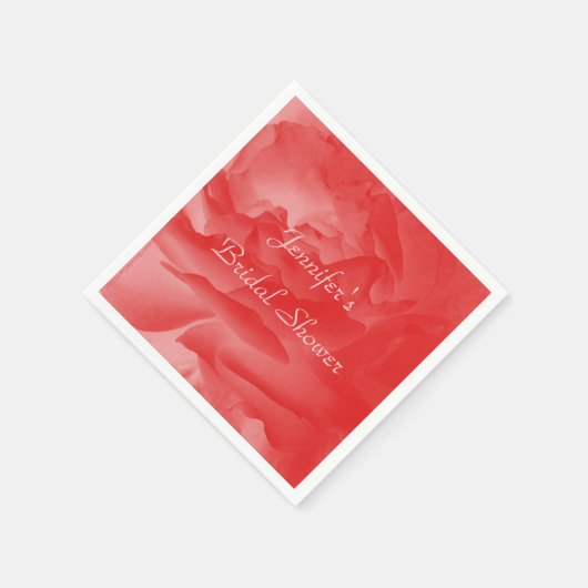 Coral Pink Rose Paper Napkins, Brautparty Serviette (Ecke)