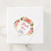 Coral Pink Rote Rosen Floral Baby Dusche Vielen Da Geschenkanhänger (Beispiel)