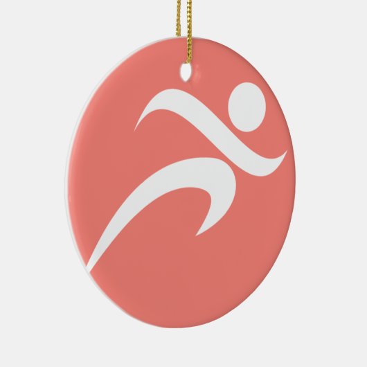 Coral Pink Running Keramik Ornament (Rechts)