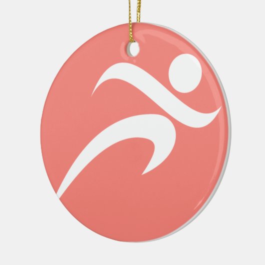 Coral Pink Running Keramik Ornament (Links)
