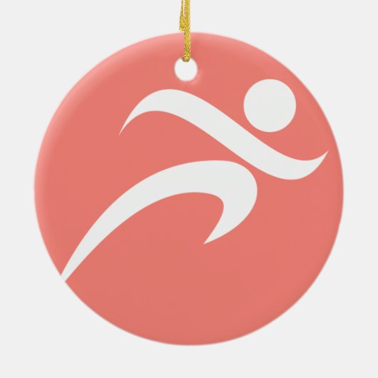 Coral Pink Running Keramik Ornament (Hinten)