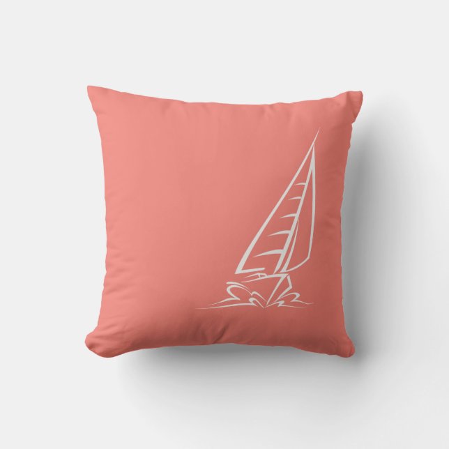 Coral Pink Sailing Kissen (Vorderseite)