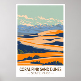 Coral Pink Sand Dunes Staat Park Utah Vintag Poster