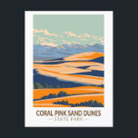 Coral Pink Sand Dunes Staat Park Utah Vintag Postkarte<br><div class="desc">Coral Pink Sand Dunes Staat Park Kunstwerk Design. Der Park verfügt über einmalig rosa Sanddünen,  die sich an den roten Sandsteinfelsen befinden.</div>