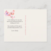 Coral Pink Schmetterlinge meine neue Adresse Ankündigungspostkarte (Rückseite)