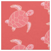 Coral Pink Sea Turtles Pattern Stoff (Nahaufnahme)