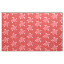 Coral Pink Sea Turtles Pattern Stoff