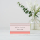 Coral Pink Sparkle Event Planner Business Card Visitenkarte (Stehend Vorderseite)