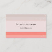 Coral Pink Sparkle Event Planner Business Card Visitenkarte (Vorderseite)