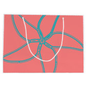 Coral Pink Starfish Große Geschenktasche Große Geschenktüte (Rückseite)