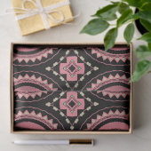 Coral Pink Stilvoll Boho Ethnic Geometric Muster Seidenpapier (Geschenk)