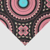 Coral Pink Stilvoll Boho Ethnic Geometric Muster Seidenpapier (Detail)