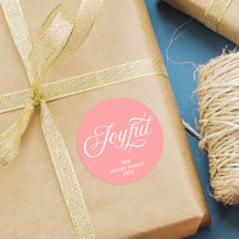 Coral Pink Stilvoll Cursive Joyful Holiday