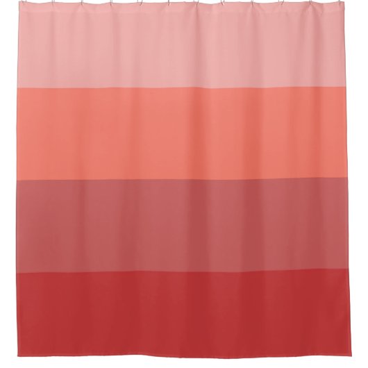 Coral Pink Stripes Duschvorhang (Vorderseite)