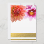 Coral & Pink Summer Dahlia Blume Blumenhochzeit Einladung (Rückseite)