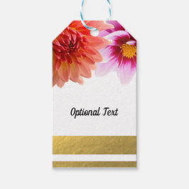 Coral & Pink Summer Dahlia Blume Blumenhochzeit Geschenkanhänger