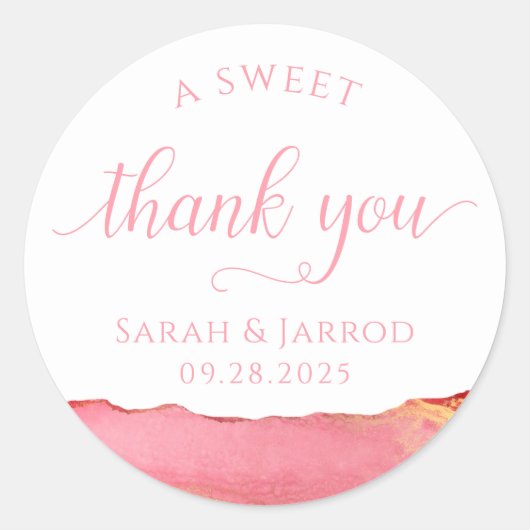 Coral Pink Sweet Danke Stickers (Vorderseite)