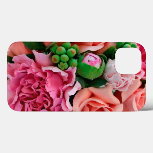 Coral & Pink Tee Rose Blume Case-Mate iPhone Hülle (Rückseite (Horizontal))