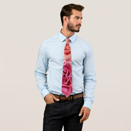 Coral & Pink Tee Rose Blume Krawatte (Beispiel)