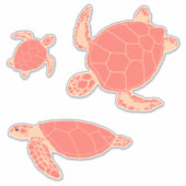 Coral Pink Turtles Aufkleber (Vorderseite)