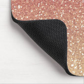 Coral Pink und Gold Imitate Glitzer Mousepad (Ecke)