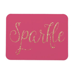 Coral Pink und Gold Imitate Glitzer Sparkle Magnet